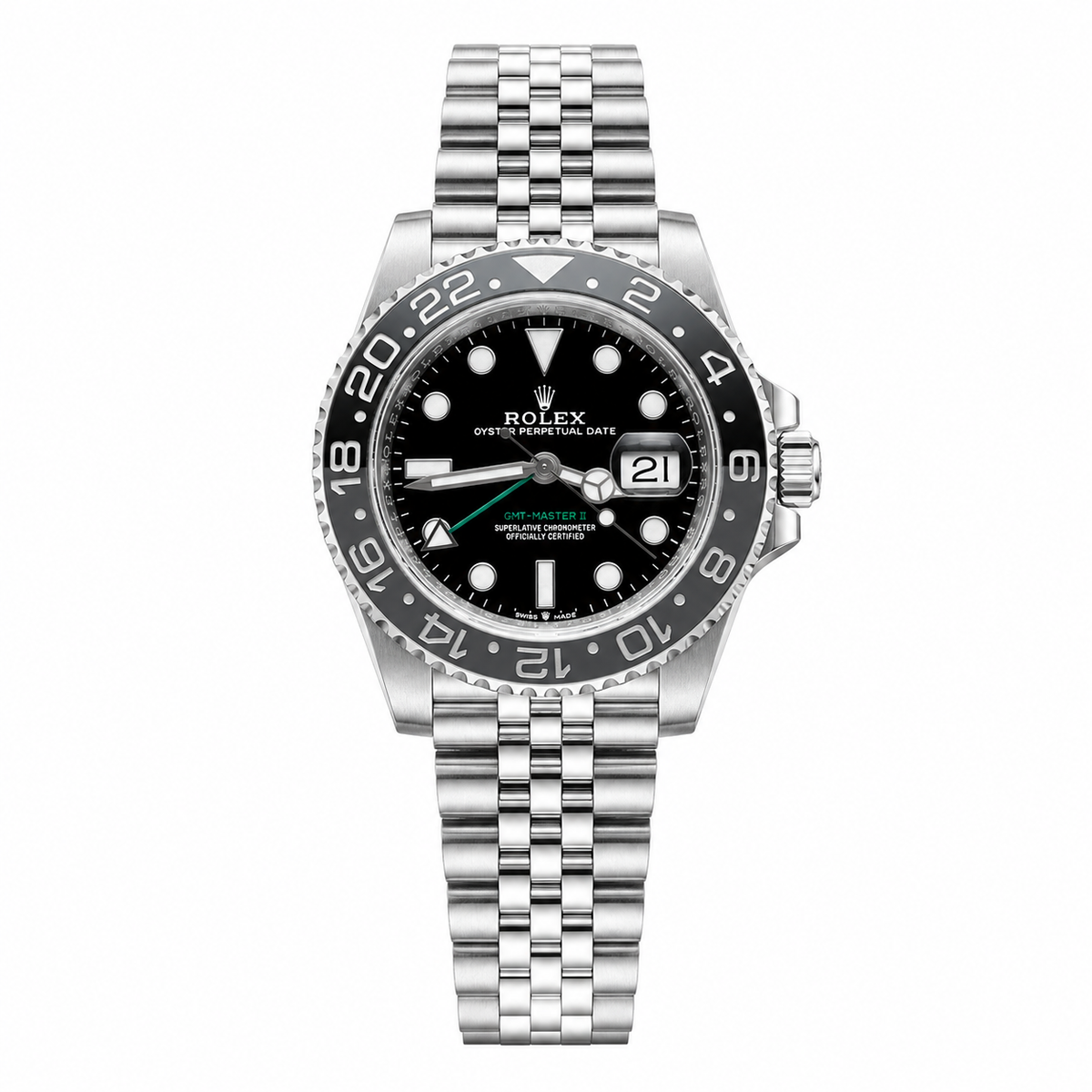 Rolex GMT-Master II 3285 V3 – 126710GRNR 'Bruce Wayne' Stainless Steel Black Dial Jubilee