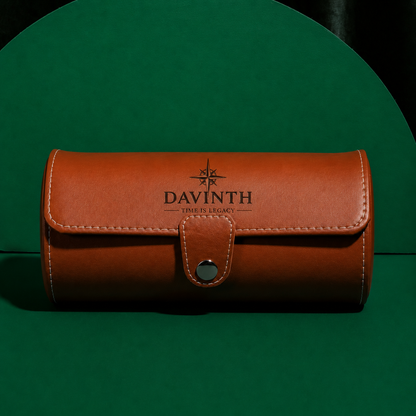 Davinth Leather 3-Slot Watch Roll