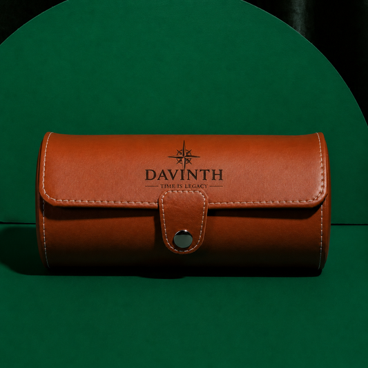 Davinth Leather 3-Slot Watch Roll