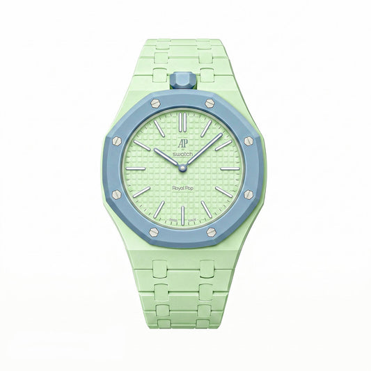 Audemars Piguet x Swatch Royal Pop BLAUE ACHT Green 40 mm + Ceramic Case-Strap