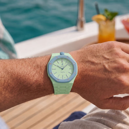 Audemars Piguet x Swatch Royal Pop BLAUE ACHT Green 40 mm + Ceramic Case-Strap