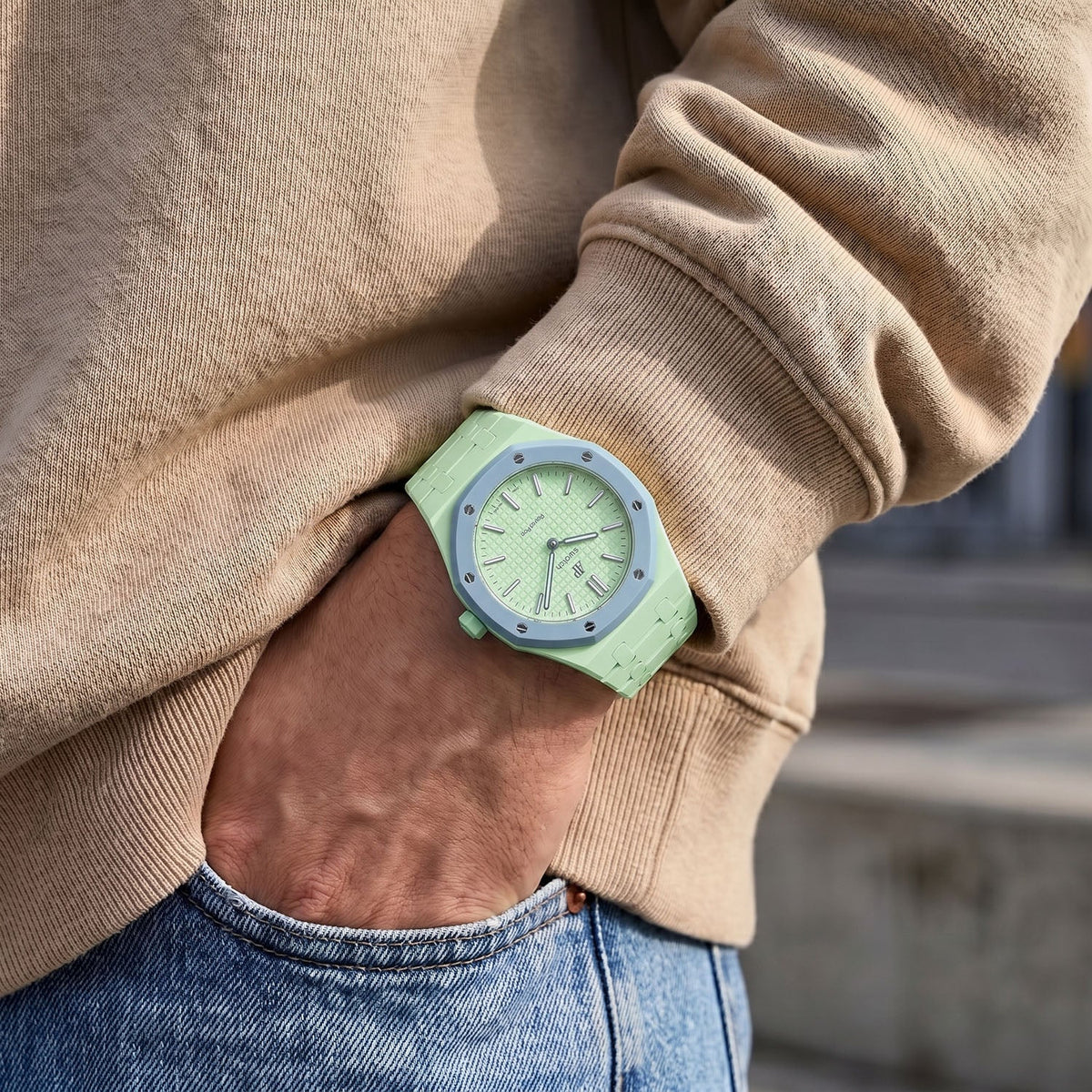Audemars Piguet x Swatch Royal Pop BLAUE ACHT Green 40 mm + Ceramic Case-Strap