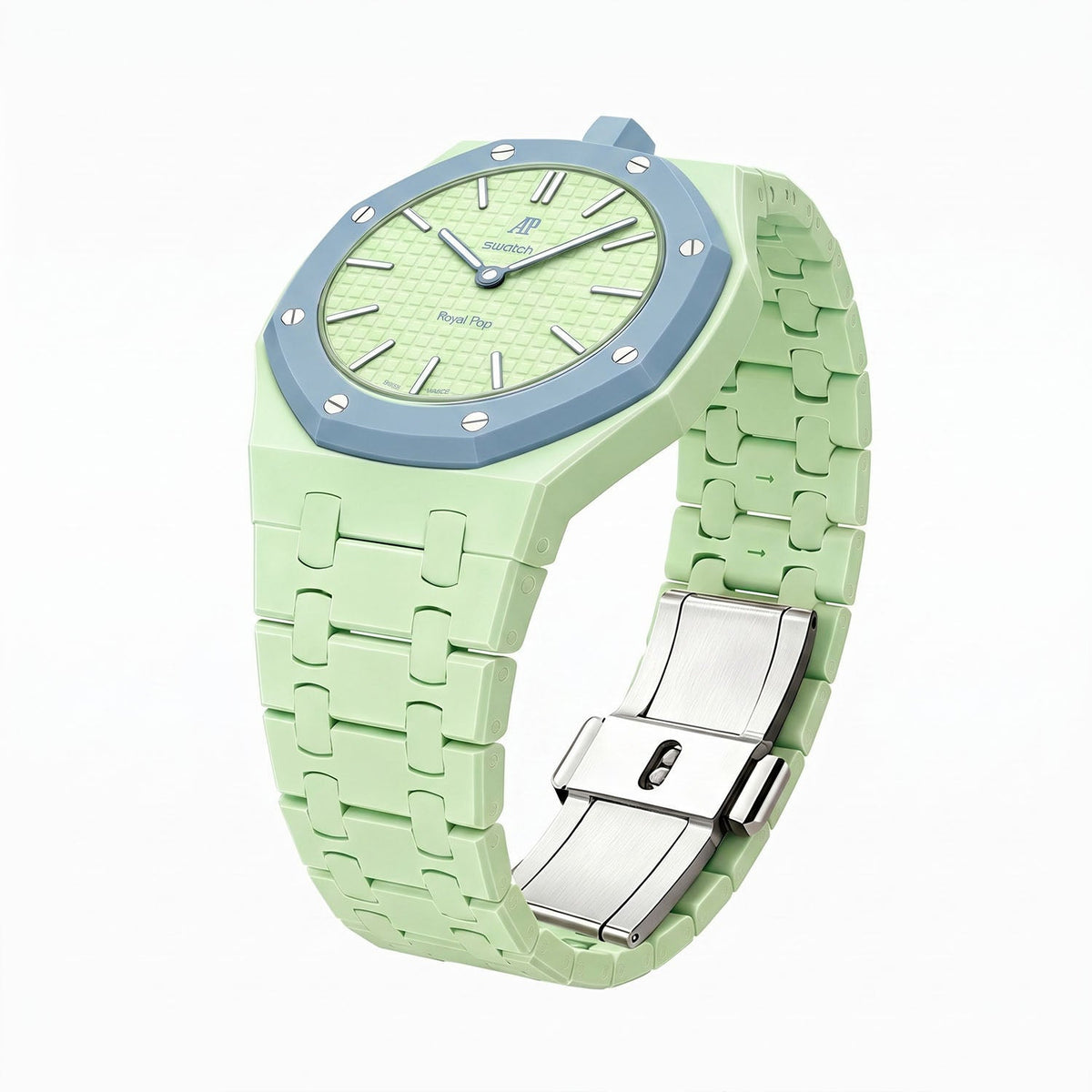 Audemars Piguet x Swatch Royal Pop BLAUE ACHT Green 40 mm + Ceramic Case-Strap