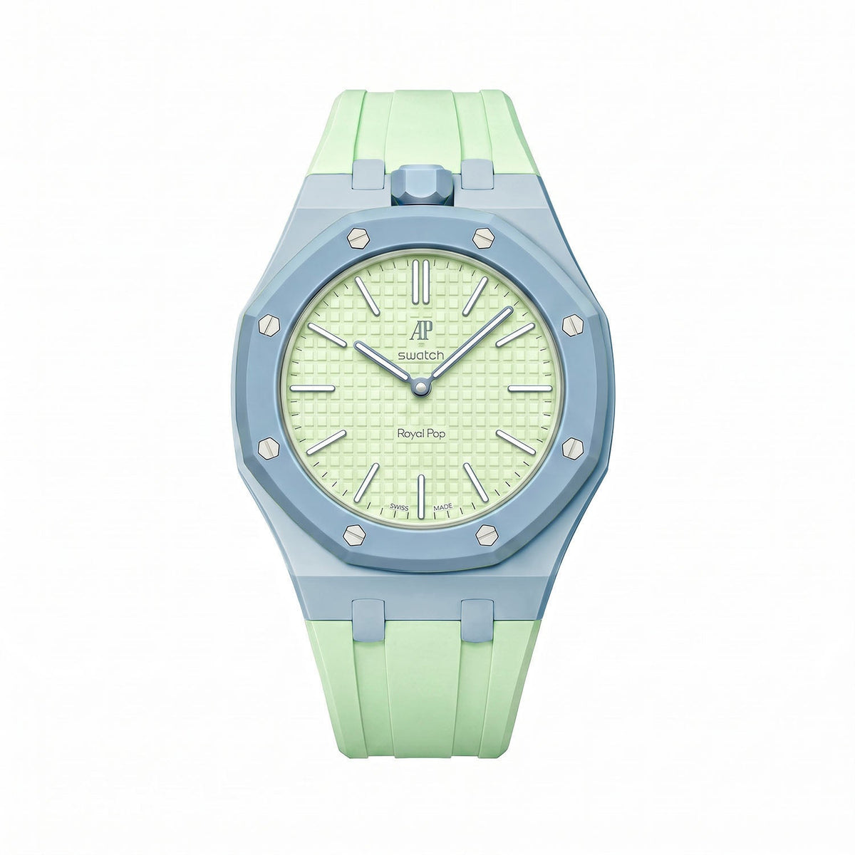 Audemars Piguet x Swatch Royal Pop BLAUE ACHT Green 40 mm + Rubber Case-Strap