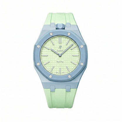 Audemars Piguet x Swatch Royal Pop BLAUE ACHT Green 40 mm + Rubber Case-Strap