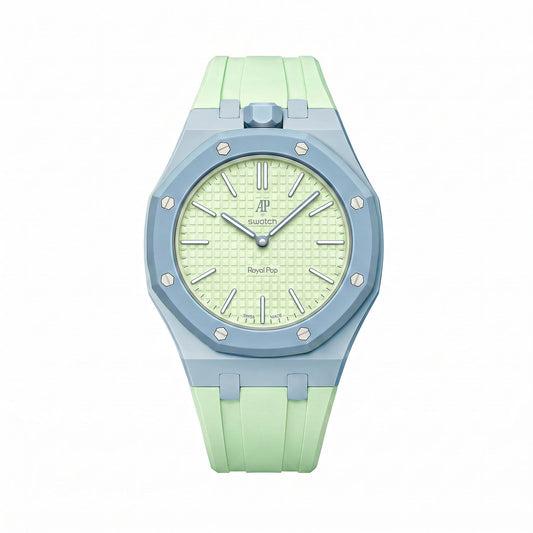 Audemars Piguet x Swatch Royal Pop BLAUE ACHT Green 40 mm + Rubber Case-Strap