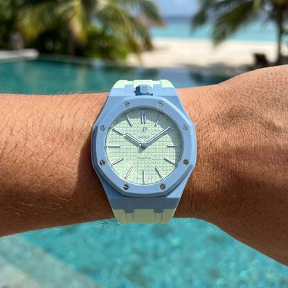Audemars Piguet x Swatch Royal Pop BLAUE ACHT Green 40 mm + Rubber Case-Strap