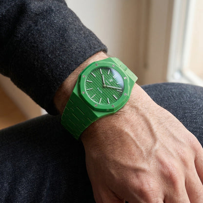 Audemars Piguet x Swatch Watch Royal Pop "GREEN EIGHT" 40 mm + Ceramic Case-Strap Pink