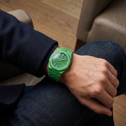 Audemars Piguet x Swatch Watch Royal Pop "GREEN EIGHT" 40 mm + Ceramic Case-Strap Pink
