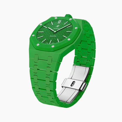Audemars Piguet x Swatch Watch Royal Pop "GREEN EIGHT" 40 mm + Ceramic Case-Strap Pink