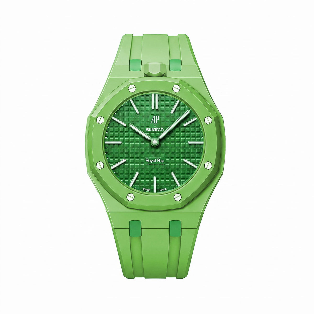 Audemars Piguet x Swatch Royal Pop "GREEN EIGHT" 40 mm + Rubber Case-Strap