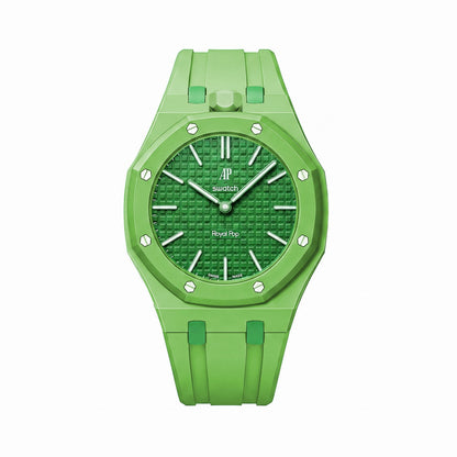 Audemars Piguet x Swatch Royal Pop "GREEN EIGHT" 40 mm + Rubber Case-Strap