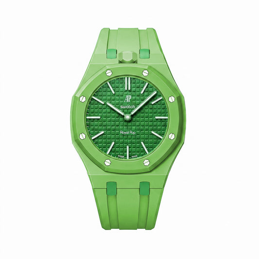 Audemars Piguet x Swatch Royal Pop "GREEN EIGHT" 40 mm + Rubber Case-Strap