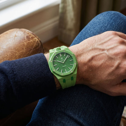 Audemars Piguet x Swatch Royal Pop "GREEN EIGHT" 40 mm + Rubber Case-Strap