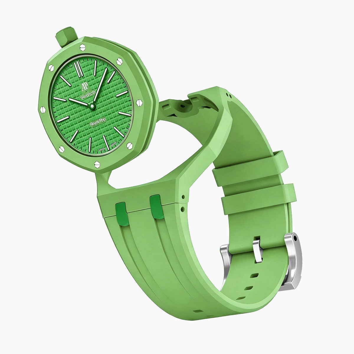 Audemars Piguet x Swatch Royal Pop "GREEN EIGHT" 40 mm + Rubber Case-Strap