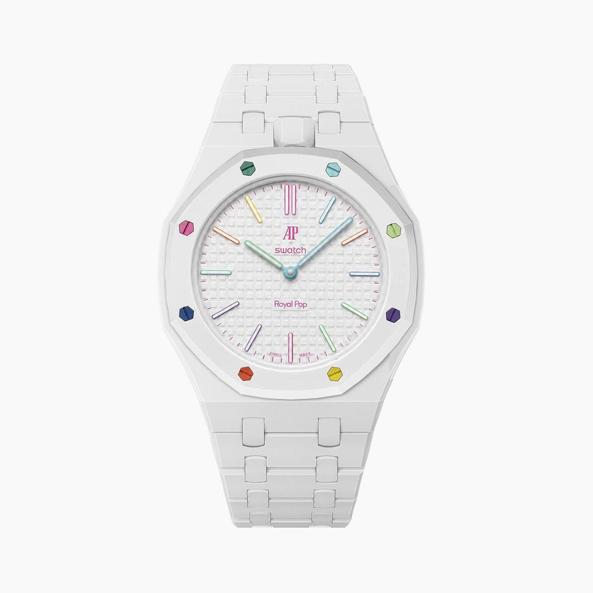 Audemars Piguet x Swatch Royal Pop "HUIT BLANC" 40 mm + Ceramic Case-Strap