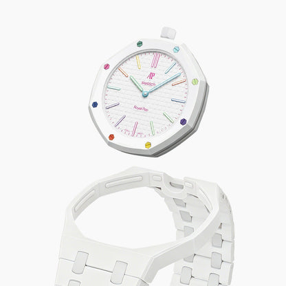 Audemars Piguet x Swatch Royal Pop "HUIT BLANC" 40 mm + Ceramic Case-Strap