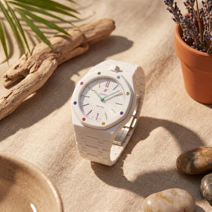 Audemars Piguet x Swatch Royal Pop "HUIT BLANC" 40 mm + Ceramic Case-Strap