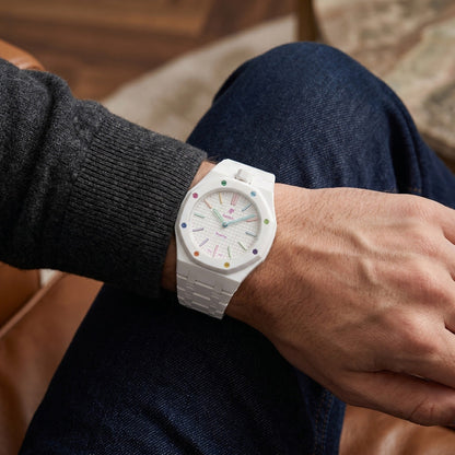 Audemars Piguet x Swatch Royal Pop "HUIT BLANC" 40 mm + Ceramic Case-Strap