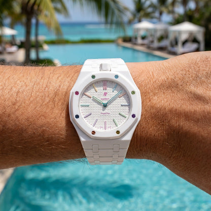 Audemars Piguet x Swatch Royal Pop "HUIT BLANC" 40 mm + Ceramic Case-Strap