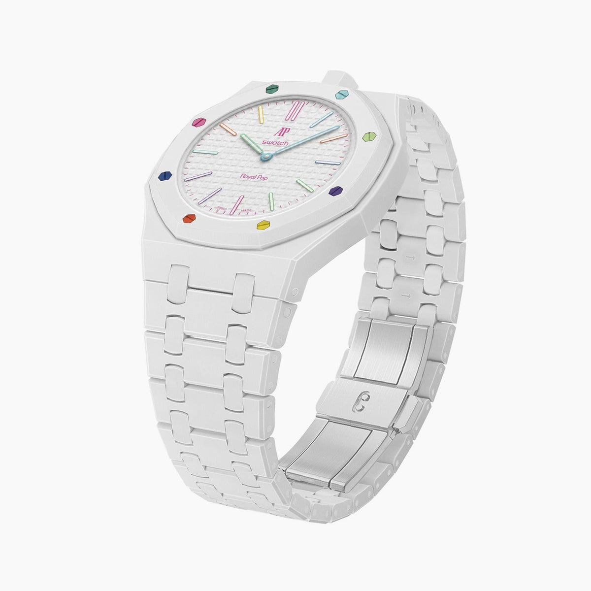 Audemars Piguet x Swatch Royal Pop "HUIT BLANC" 40 mm + Ceramic Case-Strap
