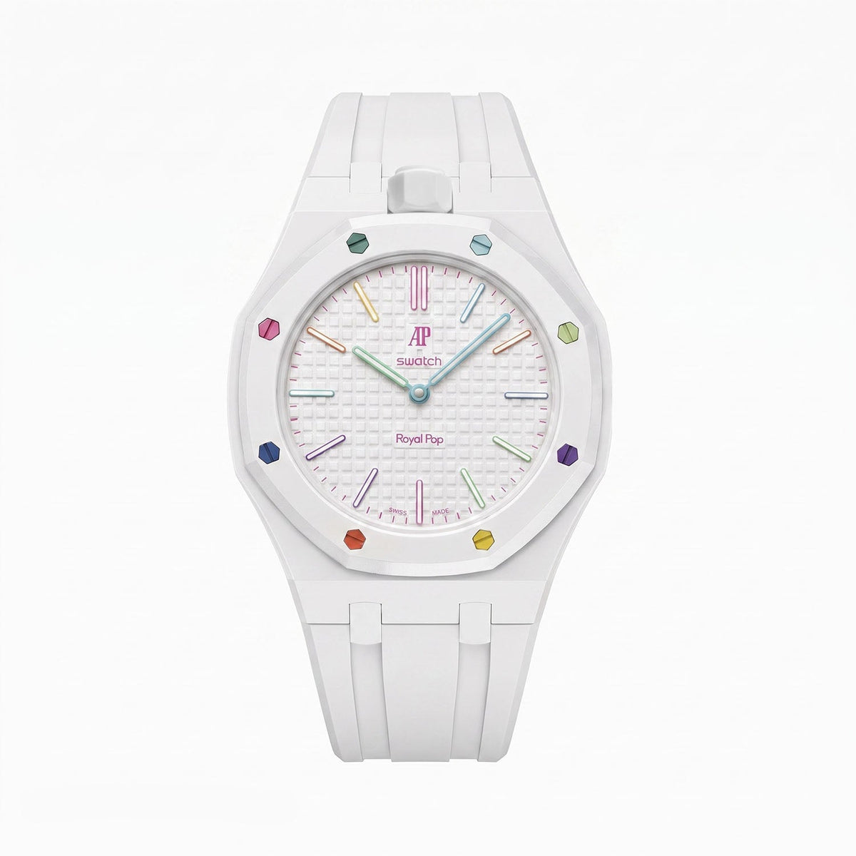 Audemars Piguet x Swatch Royal Pop "HUIT BLANC" 40 mm + Rubber Case-Strap
