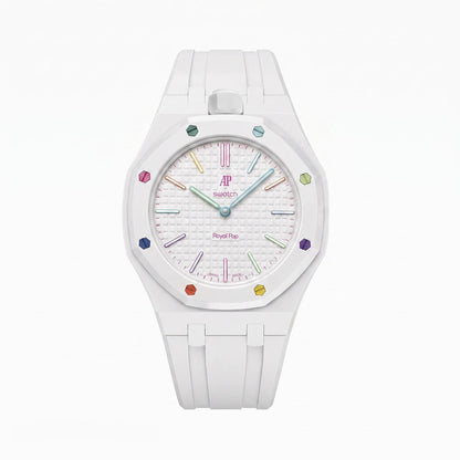 Audemars Piguet x Swatch Royal Pop "HUIT BLANC" 40 mm + Rubber Case-Strap