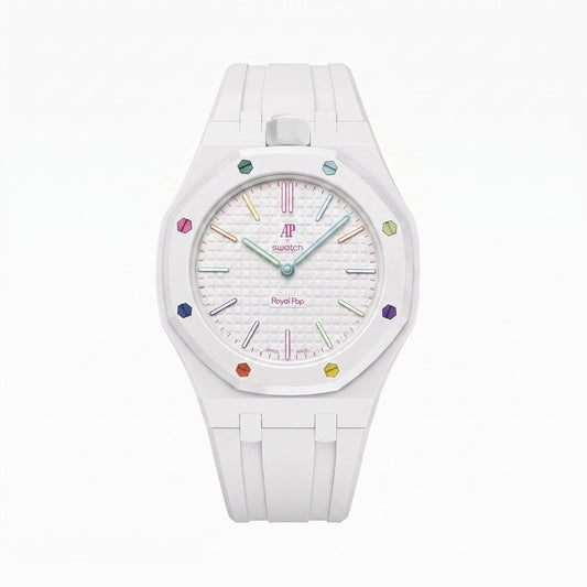 Audemars Piguet x Swatch Royal Pop "HUIT BLANC" 40 mm + Rubber Case-Strap
