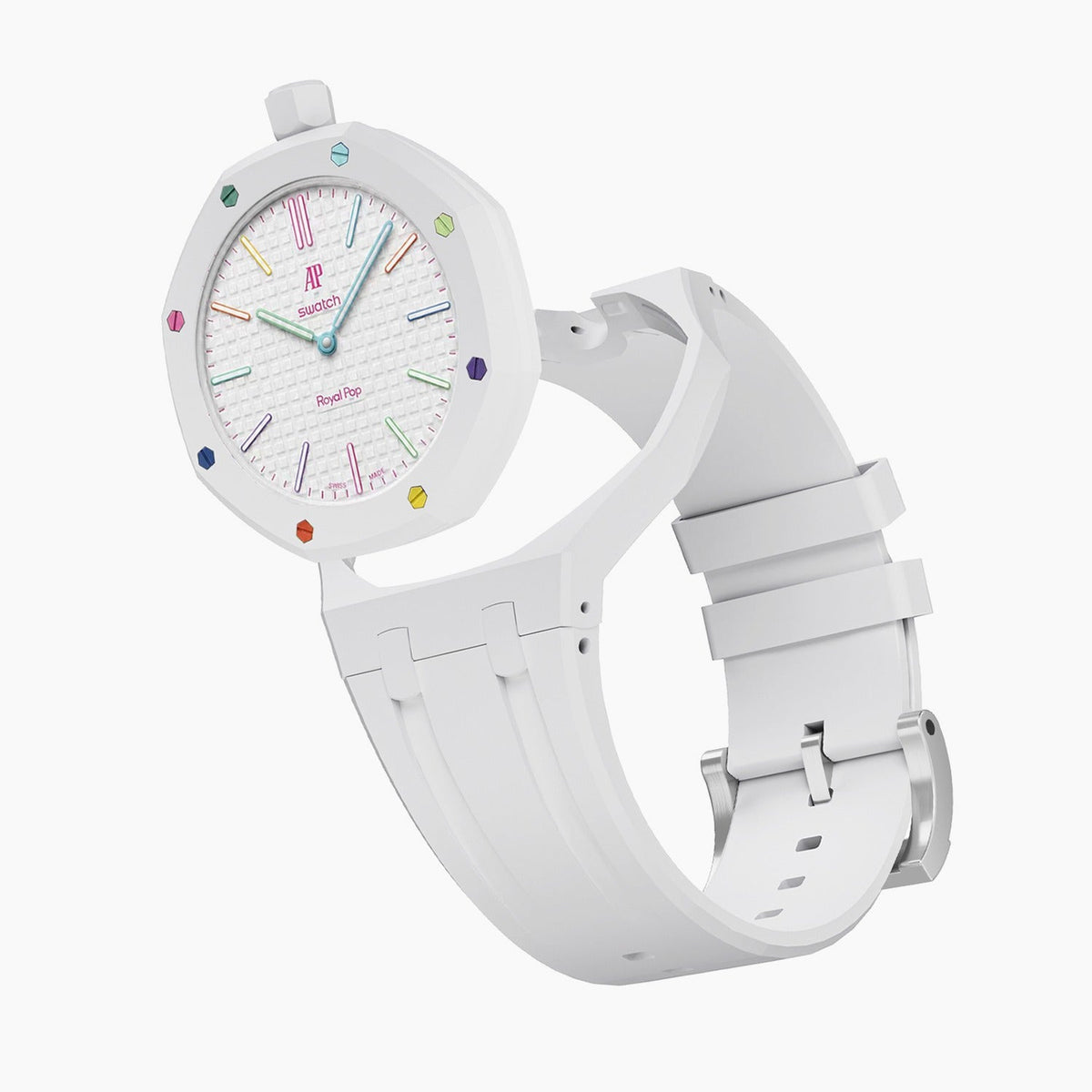 Audemars Piguet x Swatch Royal Pop "HUIT BLANC" 40 mm + Rubber Case-Strap
