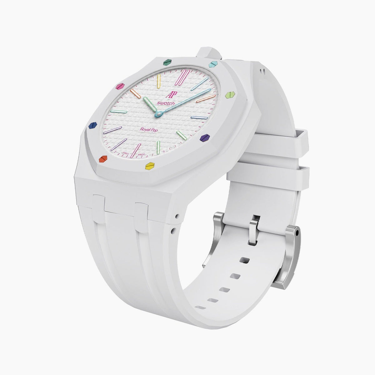 Audemars Piguet x Swatch Royal Pop "HUIT BLANC" 40 mm + Rubber Case-Strap