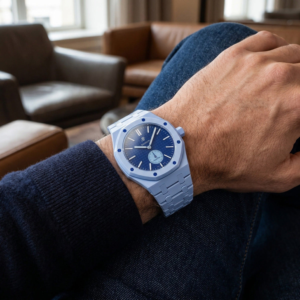 Audemars Piguet x Swatch Royal Pop LAN BA 40 mm + Ceramic Case-Strap