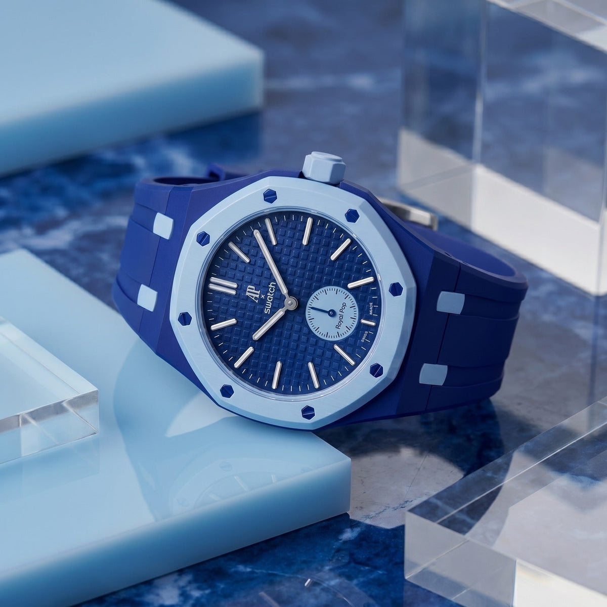 Audemars Piguet x Swatch Royal Pop OTG ROZ 40 mm + Rubber Case-Strap