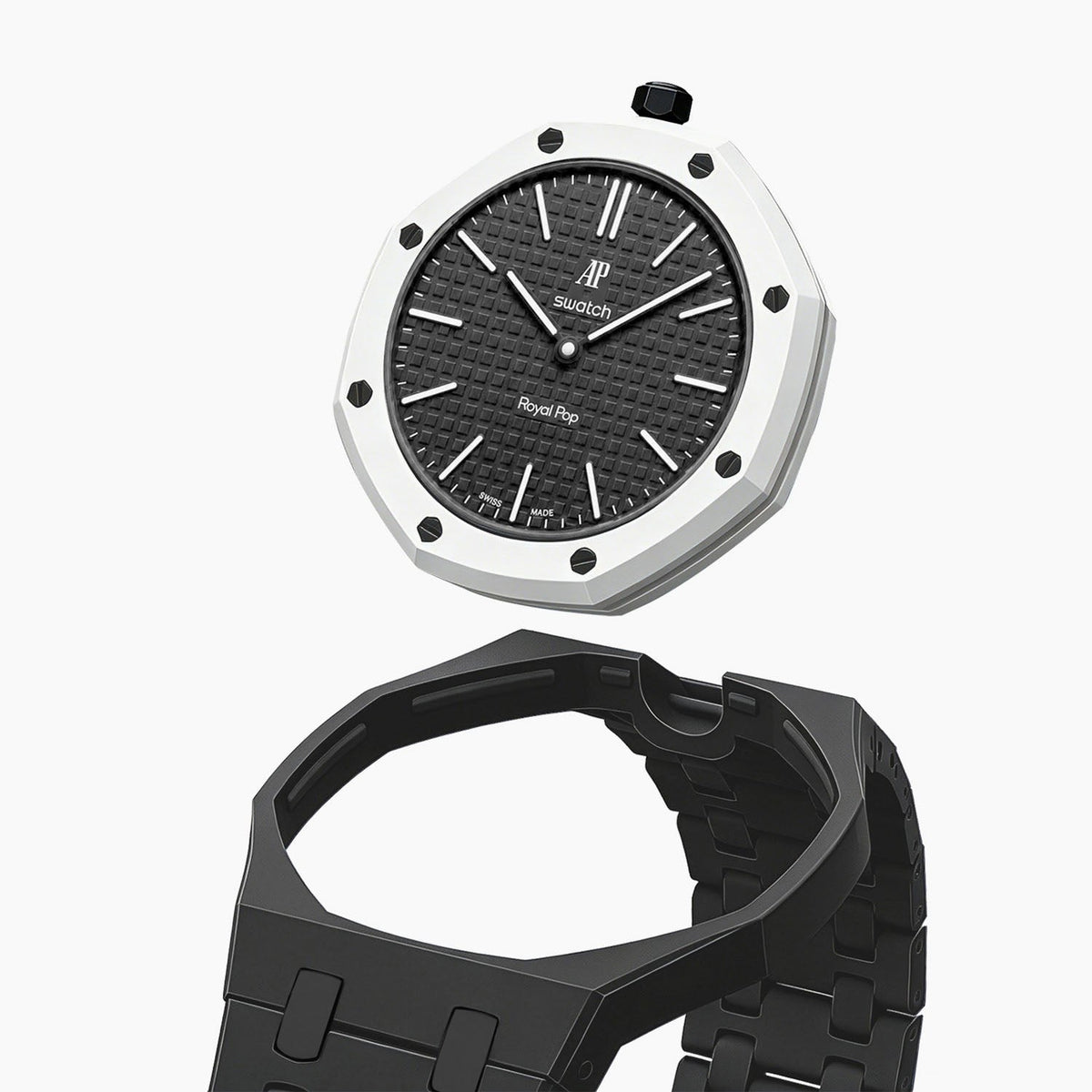 Audemars Piguet x Swatch Royal Pop "OCHO NEGRO" 40 mm + Ceramic Case-Strap