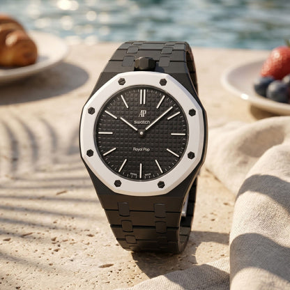 Audemars Piguet x Swatch Royal Pop "OCHO NEGRO" 40 mm + Ceramic Case-Strap