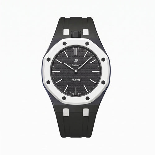 Audemars Piguet x Swatch Royal Pop "OCHO NEGRO" 40 mm + Rubber Case-Strap