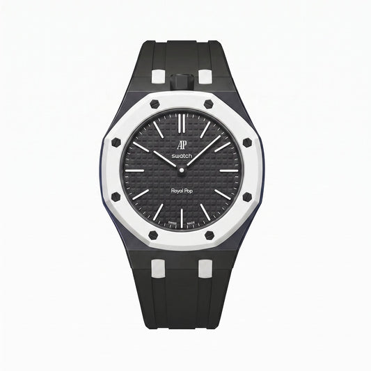 Audemars Piguet x Swatch Royal Pop "OCHO NEGRO" 40 mm + Rubber Case-Strap