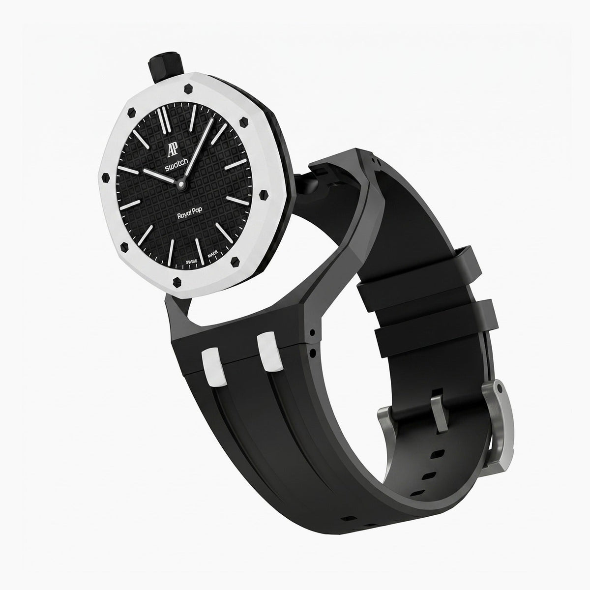 Audemars Piguet x Swatch Royal Pop "OCHO NEGRO" 40 mm + Rubber Case-Strap