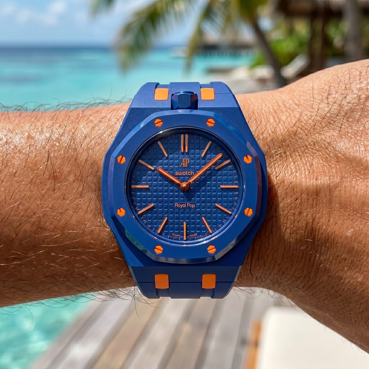 Audemars Piguet x Swatch Royal Pop "ORENJI HACHI" 40 mm + Rubber Case-Strap
