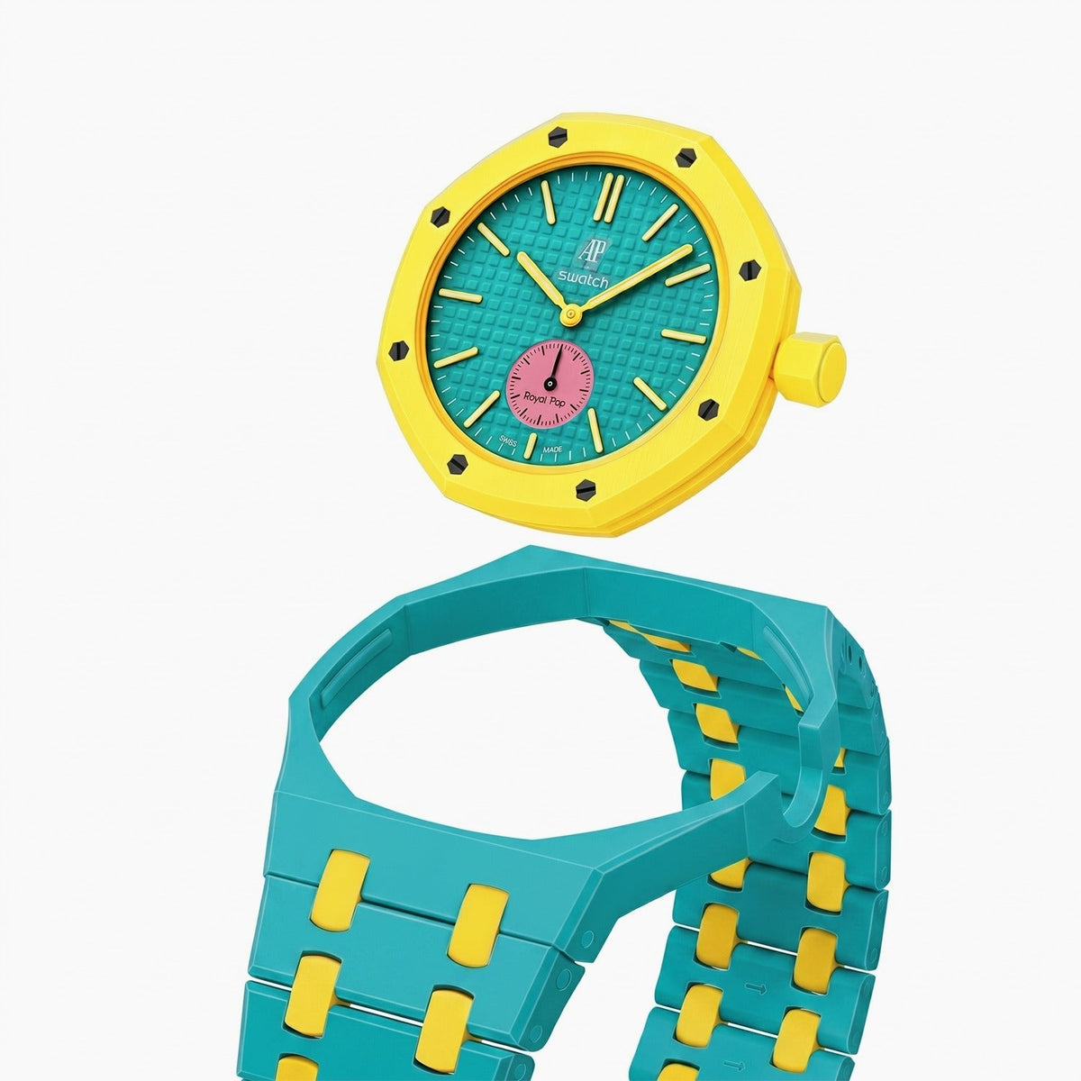 Audemars Piguet x Swatch Royal Pop OTG ROZ 40 mm + Ceramic Case-Strap