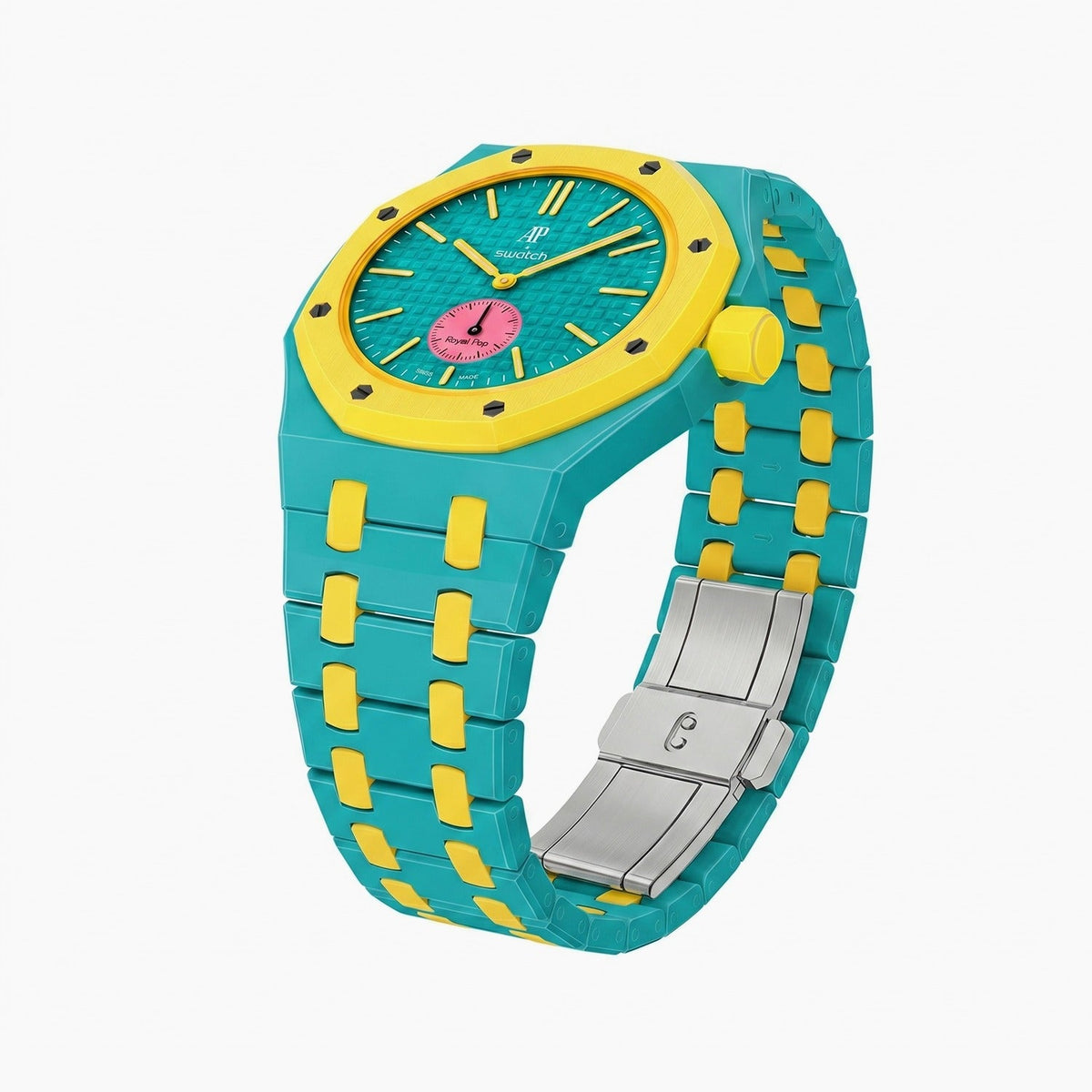 Audemars Piguet x Swatch Royal Pop OTG ROZ 40 mm + Ceramic Case-Strap