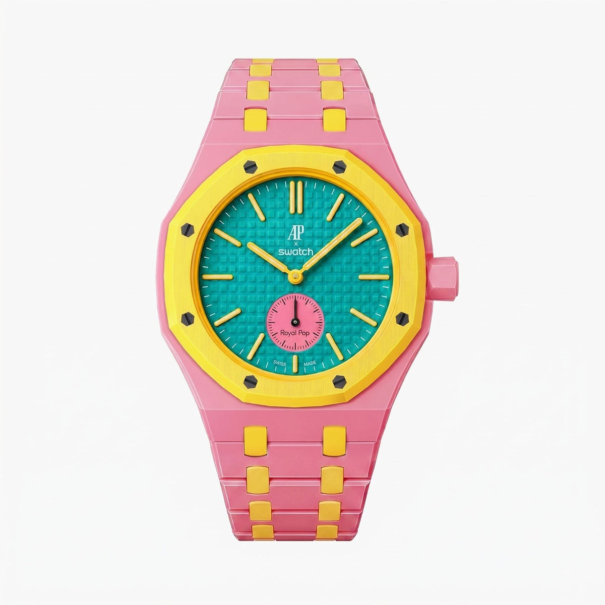 Audemars Piguet x Swatch Royal Pop "OTG ROZ" 40 mm + Ceramic Case-Strap