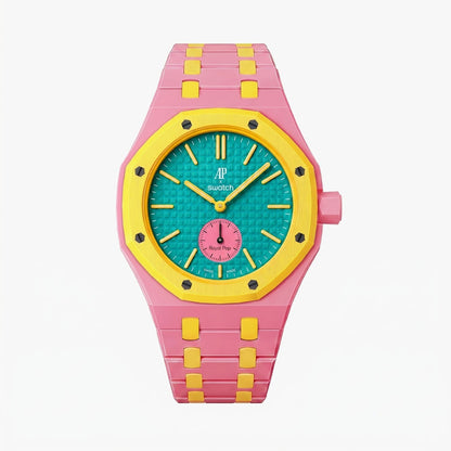 Audemars Piguet x Swatch Royal Pop "OTG ROZ" 40 mm + Ceramic Case-Strap