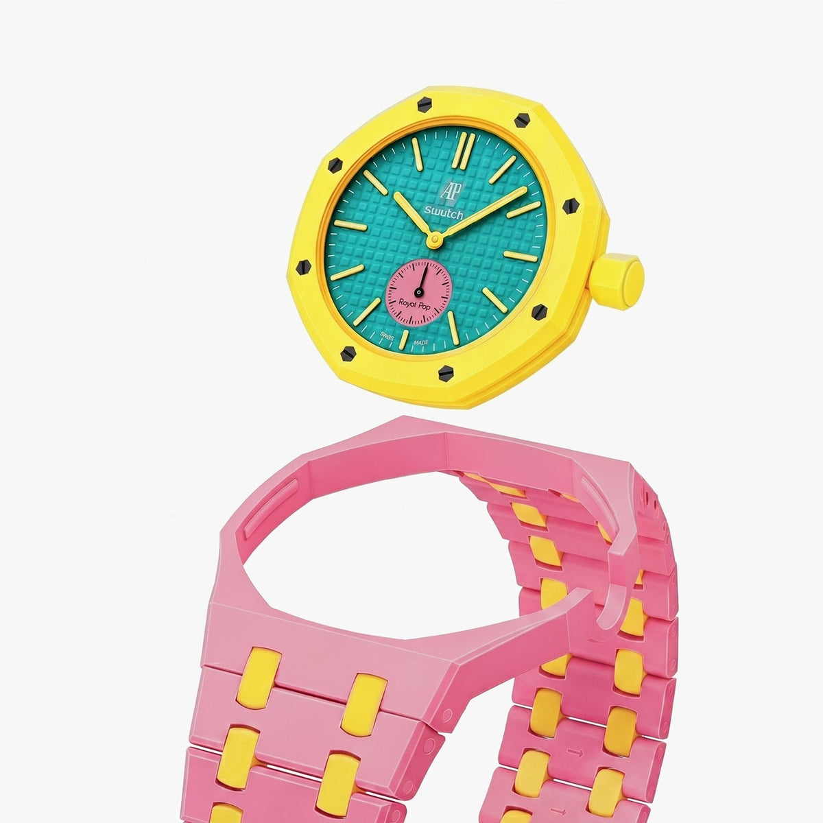 Audemars Piguet x Swatch Royal Pop "OTG ROZ" 40 mm + Ceramic Case-Strap