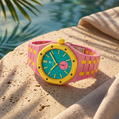 Audemars Piguet x Swatch Royal Pop "OTG ROZ" 40 mm + Ceramic Case-Strap