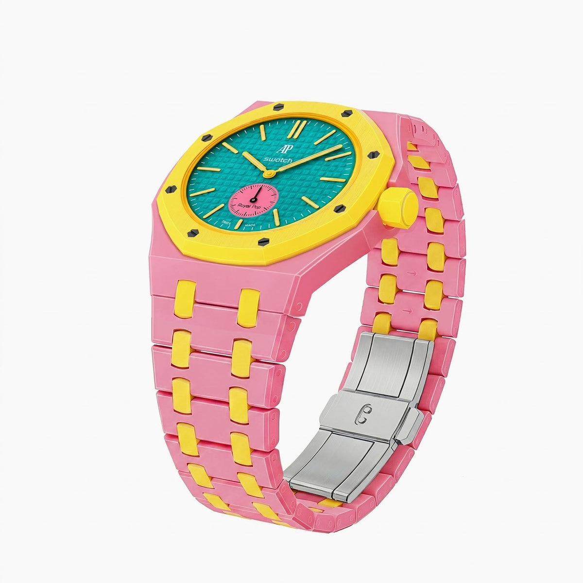 Audemars Piguet x Swatch Royal Pop "OTG ROZ" 40 mm + Ceramic Case-Strap