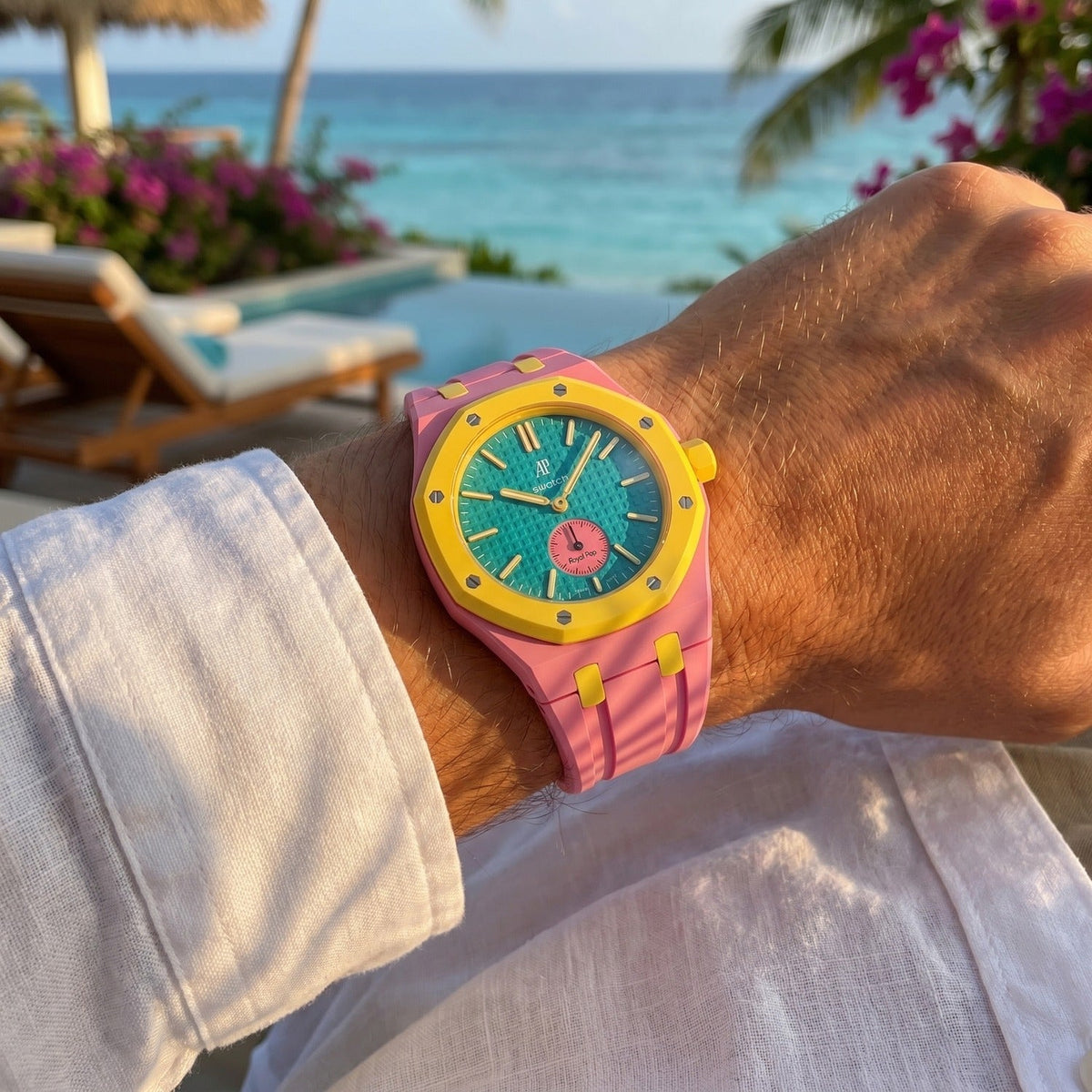 Audemars Piguet x Swatch Royal Pop OTG ROZ 40 mm + Rubber Case-Strap