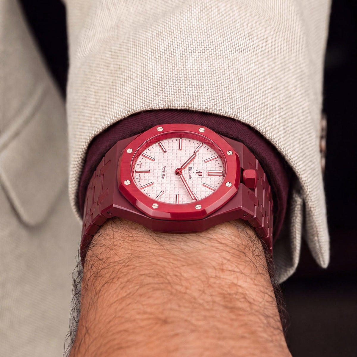 Audemars Piguet x Swatch Royal Pop "OTTO ROSSO" 40 mm + Ceramic Case-Strap