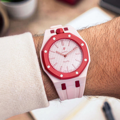 Audemars Piguet x Swatch Royal Pop "OTTO ROSSO" 40 mm + Rubber Case-Strap Pink