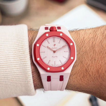 Audemars Piguet x Swatch Royal Pop "OTTO ROSSO" 40 mm + Rubber Case-Strap Pink