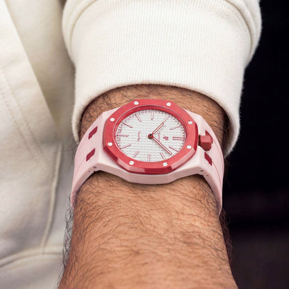 Audemars Piguet x Swatch Royal Pop "OTTO ROSSO" 40 mm + Rubber Case-Strap Pink